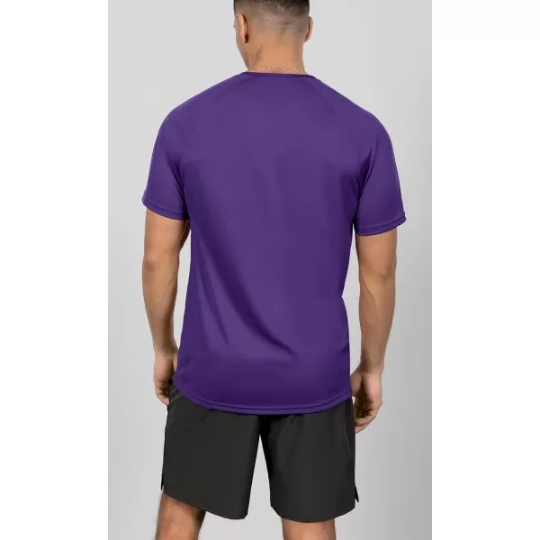 imageODODOS Mens Quick Dry Short Sleeve Shirts UPF 50 Sun Protection SPF Athletic Tops Workout TShirtsPurple