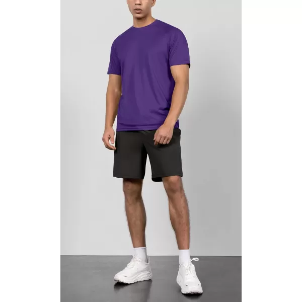 imageODODOS Mens Quick Dry Short Sleeve Shirts UPF 50 Sun Protection SPF Athletic Tops Workout TShirtsPurple