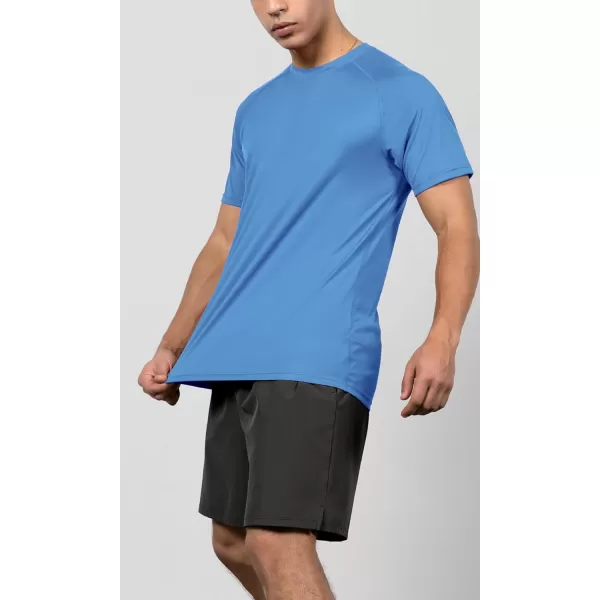 imageODODOS Mens Quick Dry Short Sleeve Shirts UPF 50 Sun Protection SPF Athletic Tops Workout TShirtsSky Blue