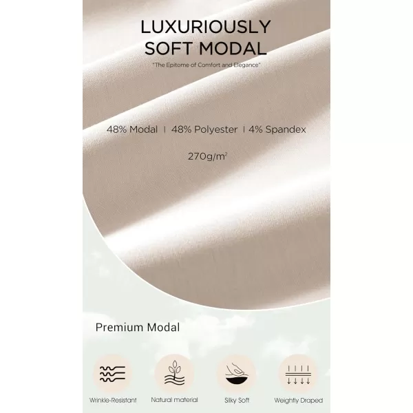 imageODODOS Modal Soft Maxi Skirt for Women Back Slit High Waist Casual Long Pencil SkirtsBeige
