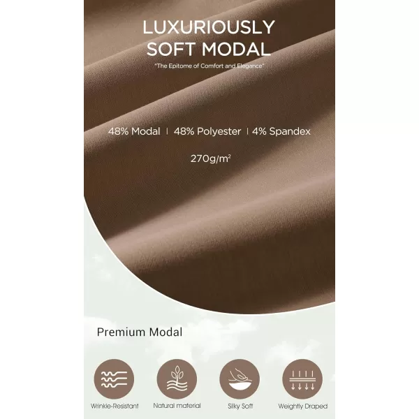 imageODODOS Modal Soft Maxi Skirt for Women Back Slit High Waist Casual Long Pencil SkirtsNutria