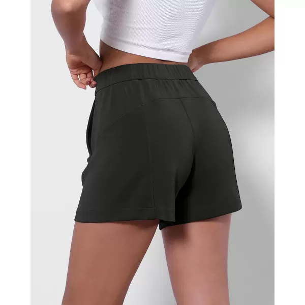 imageODODOS Modal Soft Relaxed Shorts with Pockets for Women High Wasit Casual ShortsBlack