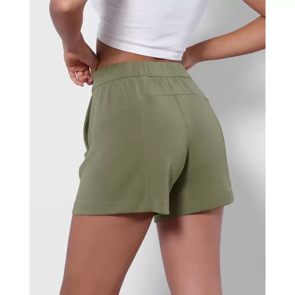 imageODODOS Modal Soft Relaxed Shorts with Pockets for Women High Wasit Casual ShortsDark Sage