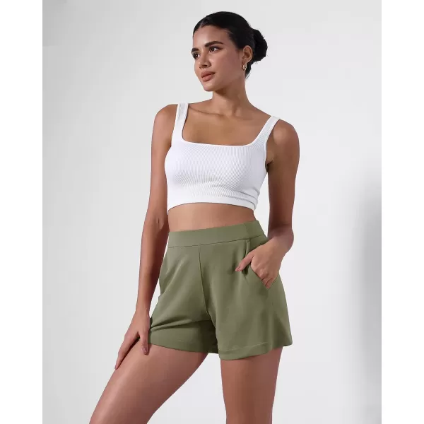 imageODODOS Modal Soft Relaxed Shorts with Pockets for Women High Wasit Casual ShortsDark Sage