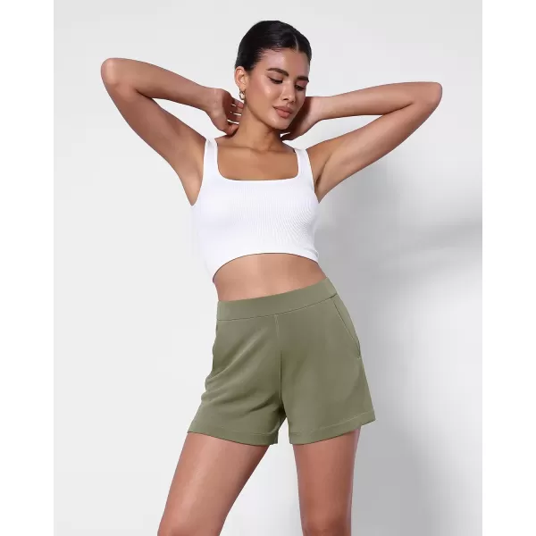 imageODODOS Modal Soft Relaxed Shorts with Pockets for Women High Wasit Casual ShortsDark Sage