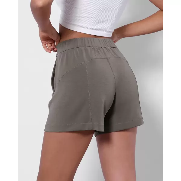 imageODODOS Modal Soft Relaxed Shorts with Pockets for Women High Wasit Casual ShortsDeep Grey