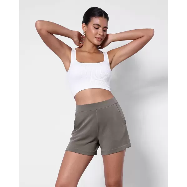 imageODODOS Modal Soft Relaxed Shorts with Pockets for Women High Wasit Casual ShortsDeep Grey