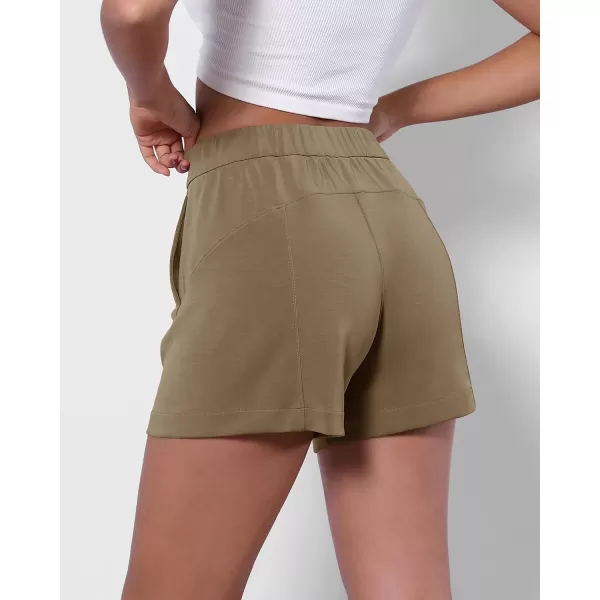 imageODODOS Modal Soft Relaxed Shorts with Pockets for Women High Wasit Casual ShortsEspresso