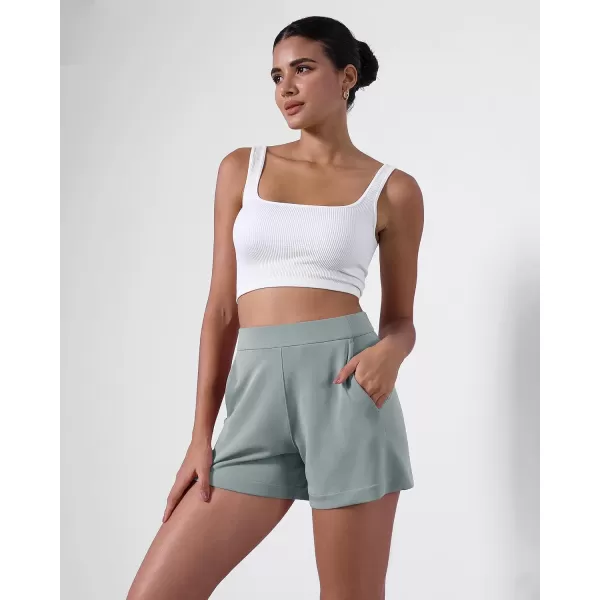 imageODODOS Modal Soft Relaxed Shorts with Pockets for Women High Wasit Casual ShortsGrey Blue