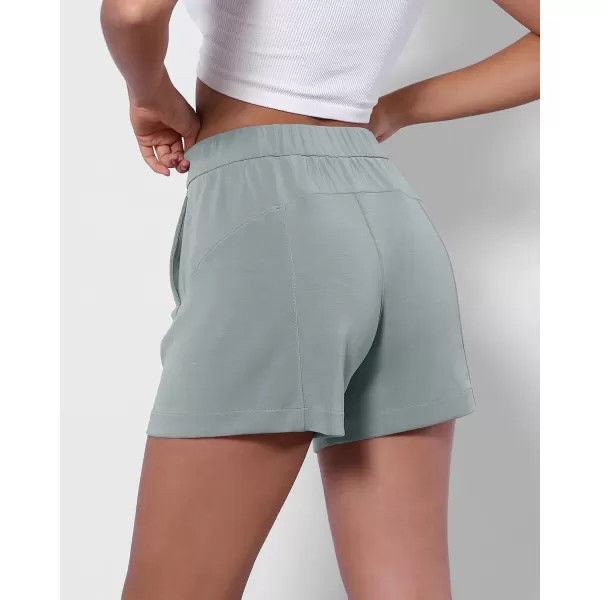 imageODODOS Modal Soft Relaxed Shorts with Pockets for Women High Wasit Casual ShortsGrey Blue