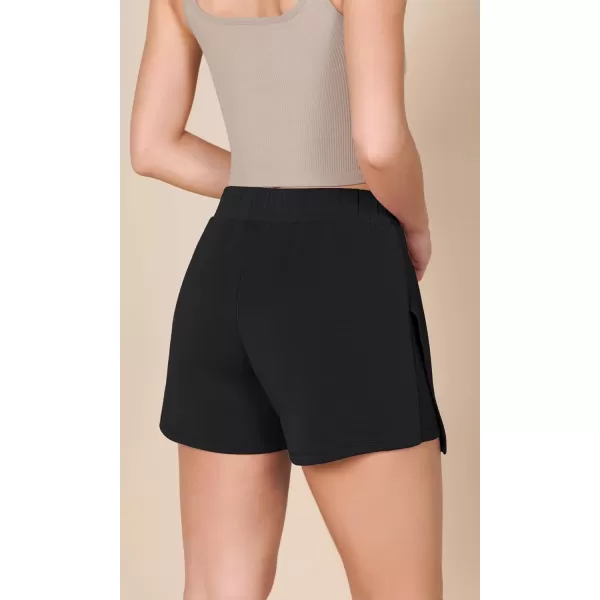 imageODODOS Modal Soft Wrap Mini Skorts with Pocket for Women High Waist Asymmetrical Hem Relaxed ShortsBlack