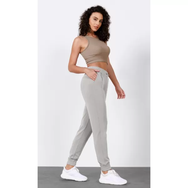 imageODODOS Womens Modal Soft Jogger Pants with Pockets Adjustable Shockcord High Waist Sweatpants Casual Lounge PantsLight Gray