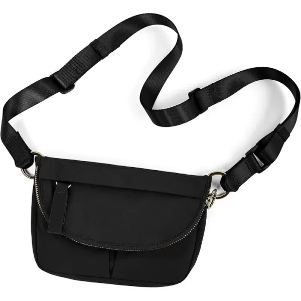 imageODODOS 12L Mini Crossbody Bag with Adjustable Strap Festival Bag Fanny Pack for Outdoor Workout Travel and Casual BlackBlack