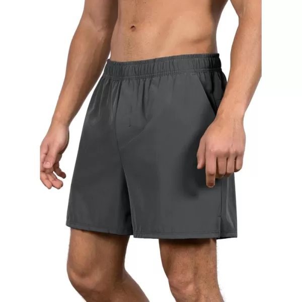 imageODODOS Mens Athletic Shorts with Pockets 5quot  7quot Inseam Quick Dry Lightweight Workout Gym Running ShortsGray