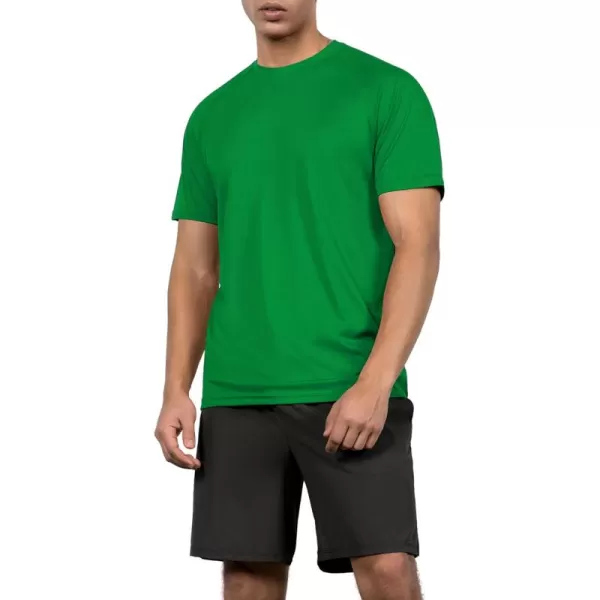 imageODODOS Mens Quick Dry Short Sleeve Shirts UPF 50 Sun Protection SPF Athletic Tops Workout TShirtsGreen