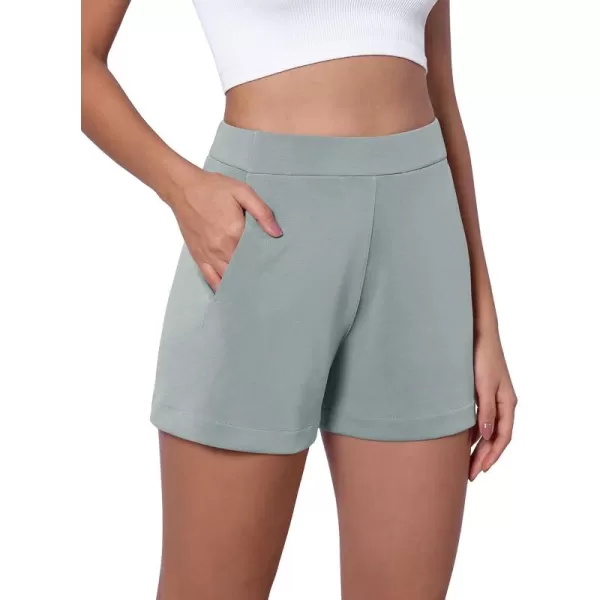 imageODODOS Modal Soft Relaxed Shorts with Pockets for Women High Wasit Casual ShortsGrey Blue