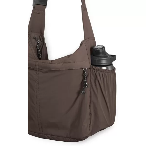 imageODODOS 20L Crossbody Tote Bag Large Capacity Lightweight Hobo Shoulder Sling Bags for Gym Shopping Beach TravelDark Brown