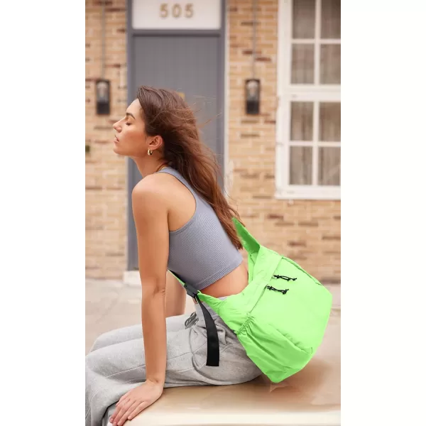 imageODODOS 20L Crossbody Tote Bag Large Capacity Lightweight Hobo Shoulder Sling Bags for Gym Shopping Beach TravelLime Light