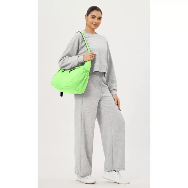 imageODODOS 20L Crossbody Tote Bag Large Capacity Lightweight Hobo Shoulder Sling Bags for Gym Shopping Beach TravelLime Light