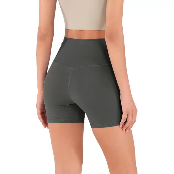 imageODODOS Crossover Yoga Shorts for Women 5quot Inseam High Waist Athletic Workout Running Biker ShortsCharcoal New