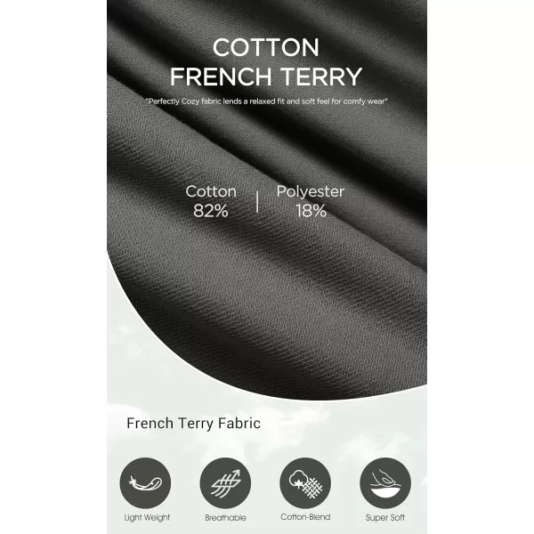 imageODODOS Womens Sweat Shorts Cotton French Terry Curved Hem Workout Casual Relaxed Lounge Shorts with PocketsCharcoal