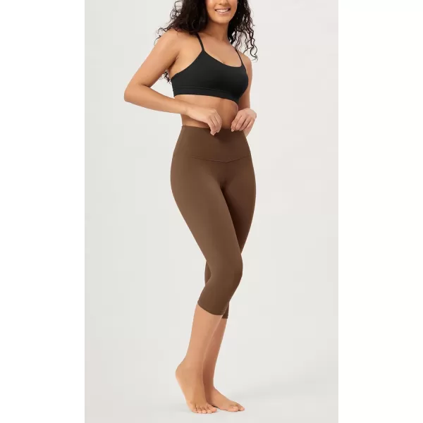 imageODODOS ODCLOUD 2Pack Buttery Soft Lounge Yoga Capris for Women 14quot  19quot  21quot High Waist Capri LeggingsBlackbrunette