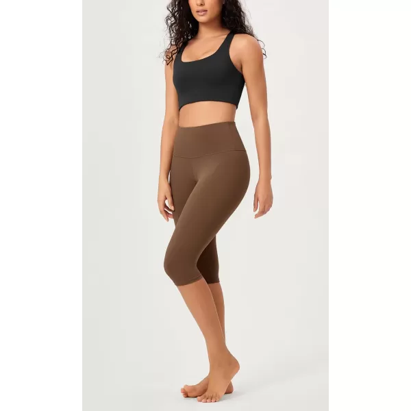 imageODODOS ODCLOUD 2Pack Buttery Soft Lounge Yoga Capris for Women 14quot  19quot  21quot High Waist Capri LeggingsBlackbrunette