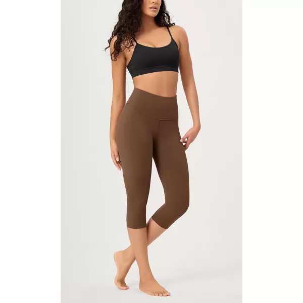 imageODODOS ODCLOUD 2Pack Buttery Soft Lounge Yoga Capris for Women 14quot  19quot  21quot High Waist Capri LeggingsBlackbrunette