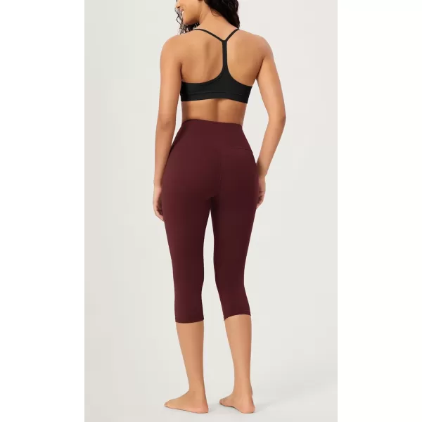 imageODODOS ODCLOUD 2Pack Buttery Soft Lounge Yoga Capris for Women 14quot  19quot  21quot High Waist Capri LeggingsBlackburgundy