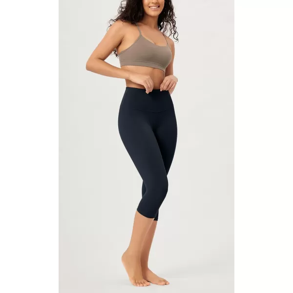 imageODODOS ODCLOUD 2Pack Buttery Soft Lounge Yoga Capris for Women 14quot  19quot  21quot High Waist Capri LeggingsBlackdeep Navy