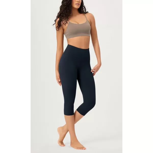 imageODODOS ODCLOUD 2Pack Buttery Soft Lounge Yoga Capris for Women 14quot  19quot  21quot High Waist Capri LeggingsBlackdeep Navy