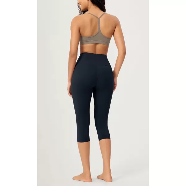 imageODODOS ODCLOUD 2Pack Buttery Soft Lounge Yoga Capris for Women 14quot  19quot  21quot High Waist Capri LeggingsBlackdeep Navy