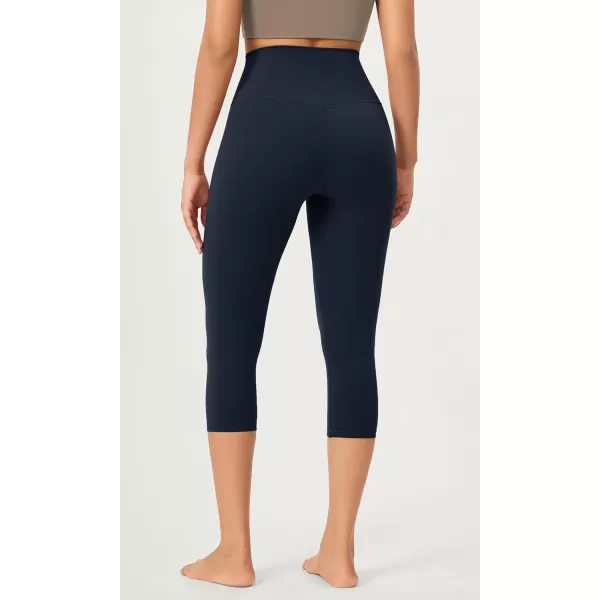 imageODODOS ODCLOUD 2Pack Buttery Soft Lounge Yoga Capris for Women 14quot  19quot  21quot High Waist Capri LeggingsBlackdeep Navy