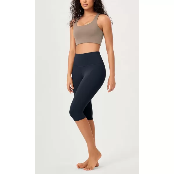 imageODODOS ODCLOUD 2Pack Buttery Soft Lounge Yoga Capris for Women 14quot  19quot  21quot High Waist Capri LeggingsBlackdeep Navy
