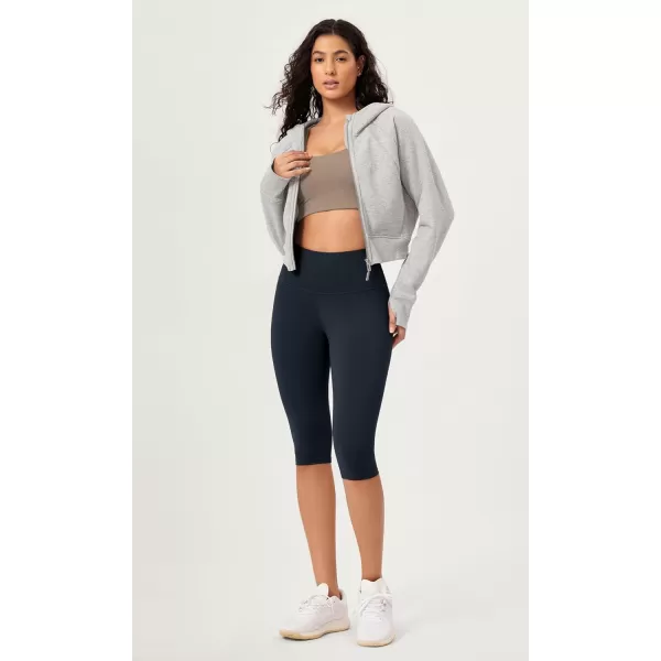 imageODODOS ODCLOUD 2Pack Buttery Soft Lounge Yoga Capris for Women 14quot  19quot  21quot High Waist Capri LeggingsBlackdeep Navy