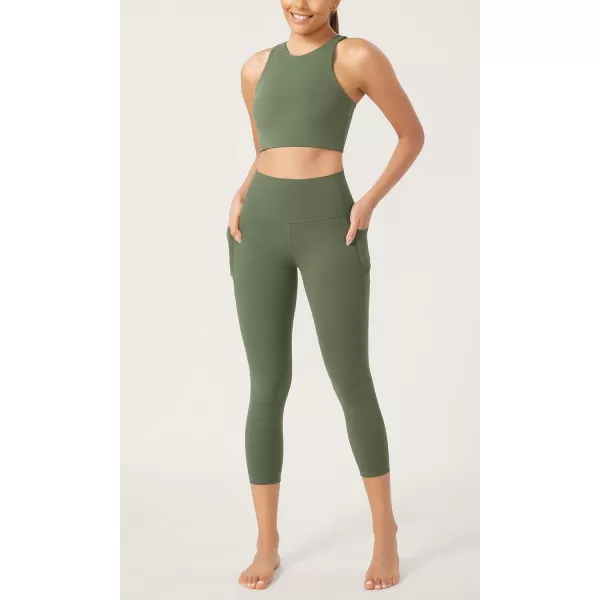imageODODOS ODCLOUD Buttery Soft Lounge Yoga Leggings with Pockets for Women 23quot  25quot 28quot High Waist Yoga PantsDark Olive