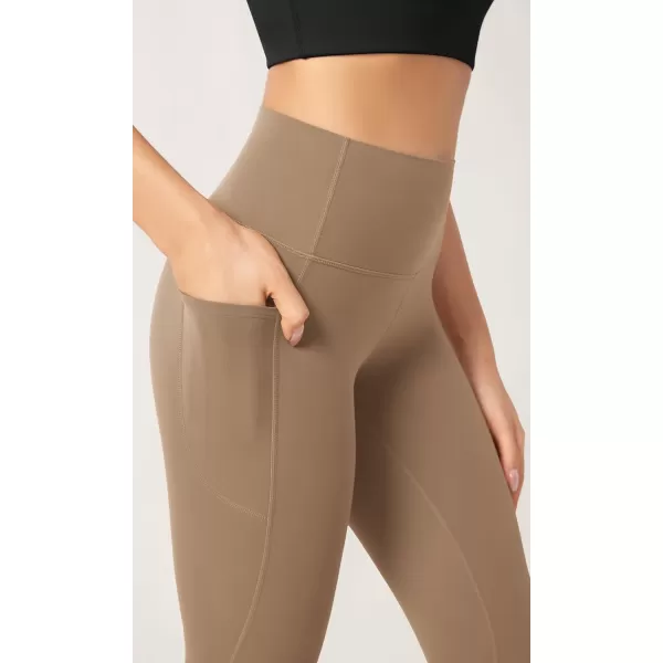 imageODODOS ODCLOUD Buttery Soft Lounge Yoga Leggings with Pockets for Women 23quot  25quot 28quot High Waist Yoga PantsLight Brown