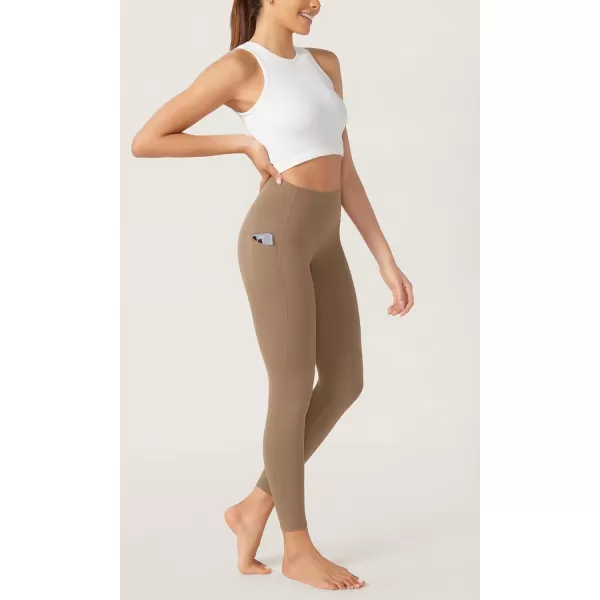 imageODODOS ODCLOUD Buttery Soft Lounge Yoga Leggings with Pockets for Women 23quot  25quot 28quot High Waist Yoga PantsLight Brown