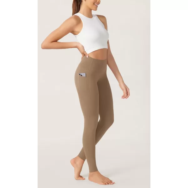 imageODODOS ODCLOUD Buttery Soft Lounge Yoga Leggings with Pockets for Women 23quot  25quot 28quot High Waist Yoga PantsLight Brown