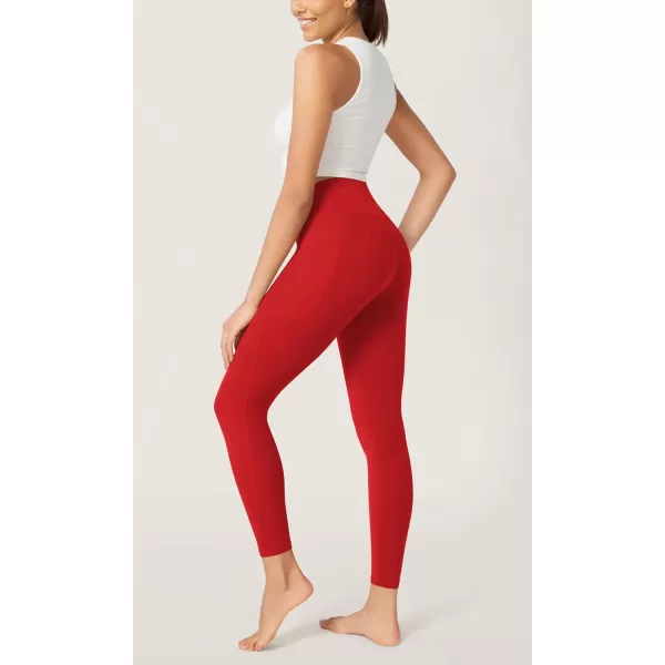 imageODODOS ODCLOUD Buttery Soft Lounge Yoga Leggings with Pockets for Women 23quot  25quot 28quot High Waist Yoga PantsRed