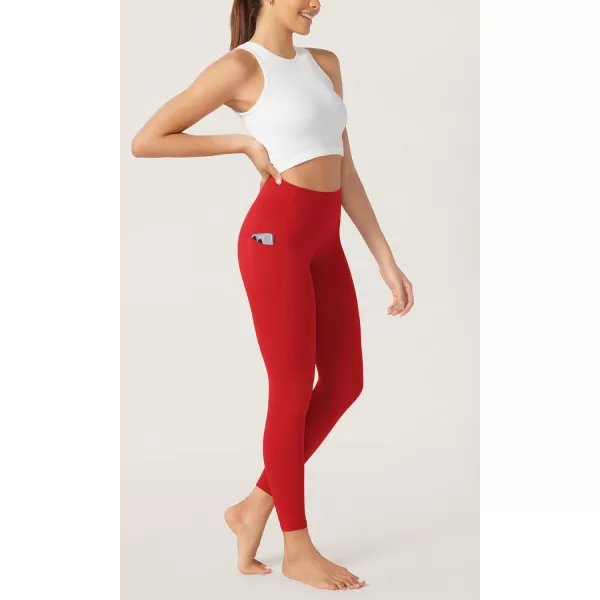 imageODODOS ODCLOUD Buttery Soft Lounge Yoga Leggings with Pockets for Women 23quot  25quot 28quot High Waist Yoga PantsRed