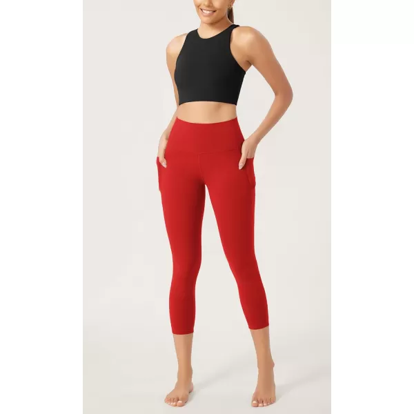 imageODODOS ODCLOUD Buttery Soft Lounge Yoga Leggings with Pockets for Women 23quot  25quot 28quot High Waist Yoga PantsRed