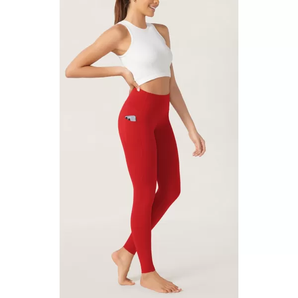 imageODODOS ODCLOUD Buttery Soft Lounge Yoga Leggings with Pockets for Women 23quot  25quot 28quot High Waist Yoga PantsRed