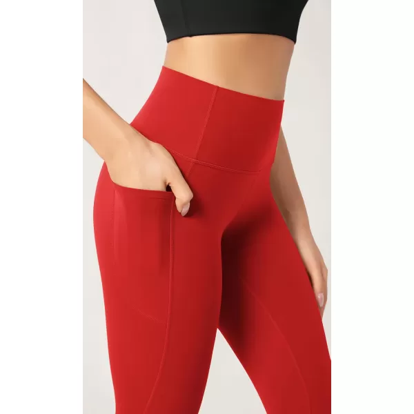 imageODODOS ODCLOUD Buttery Soft Lounge Yoga Leggings with Pockets for Women 23quot  25quot 28quot High Waist Yoga PantsRed