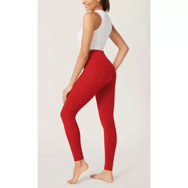 imageODODOS ODCLOUD Buttery Soft Lounge Yoga Leggings with Pockets for Women 23quot  25quot 28quot High Waist Yoga PantsRed