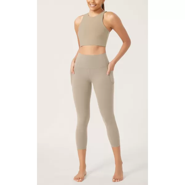 imageODODOS ODCLOUD Buttery Soft Lounge Yoga Leggings with Pockets for Women 23quot  25quot 28quot High Waist Yoga PantsShaker Beige
