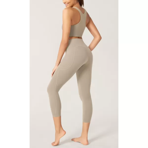 imageODODOS ODCLOUD Buttery Soft Lounge Yoga Leggings with Pockets for Women 23quot  25quot 28quot High Waist Yoga PantsShaker Beige