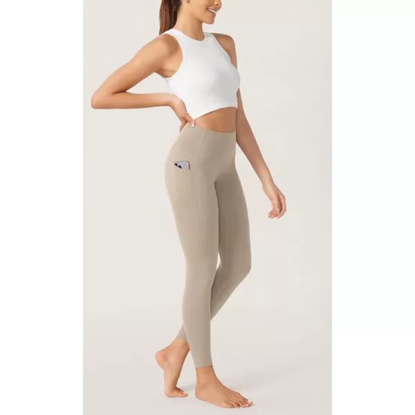 imageODODOS ODCLOUD Buttery Soft Lounge Yoga Leggings with Pockets for Women 23quot  25quot 28quot High Waist Yoga PantsShaker Beige