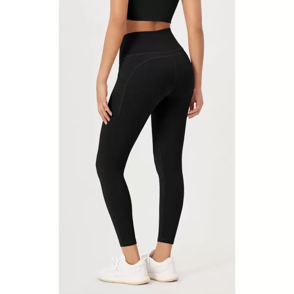 imageODODOS ODLEX 78 High Waist Workout Leggings with Pockets for Women 25quot28quot Tummy Control Athletic Yoga PantsBlack