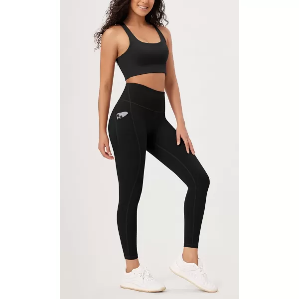 imageODODOS ODLEX 78 High Waist Workout Leggings with Pockets for Women 25quot28quot Tummy Control Athletic Yoga PantsBlack